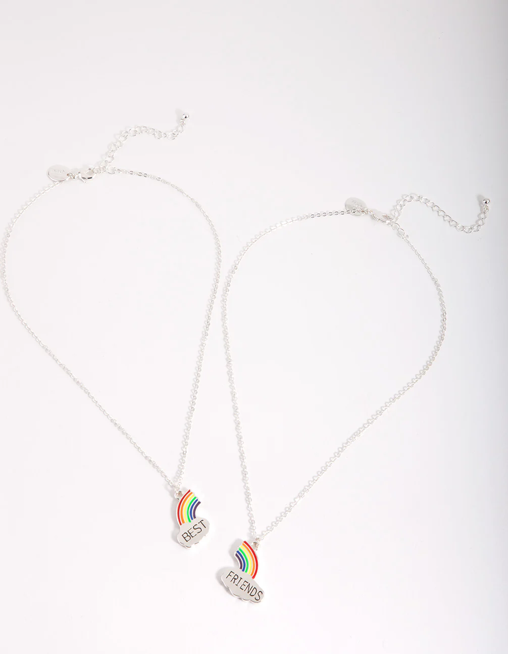 Kids Silver Rainbow Best Friends Necklace Pack - Image 2