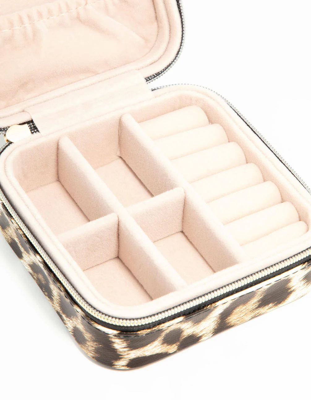 Leopard Print PU Leather Square Jewellery Box - Image 2