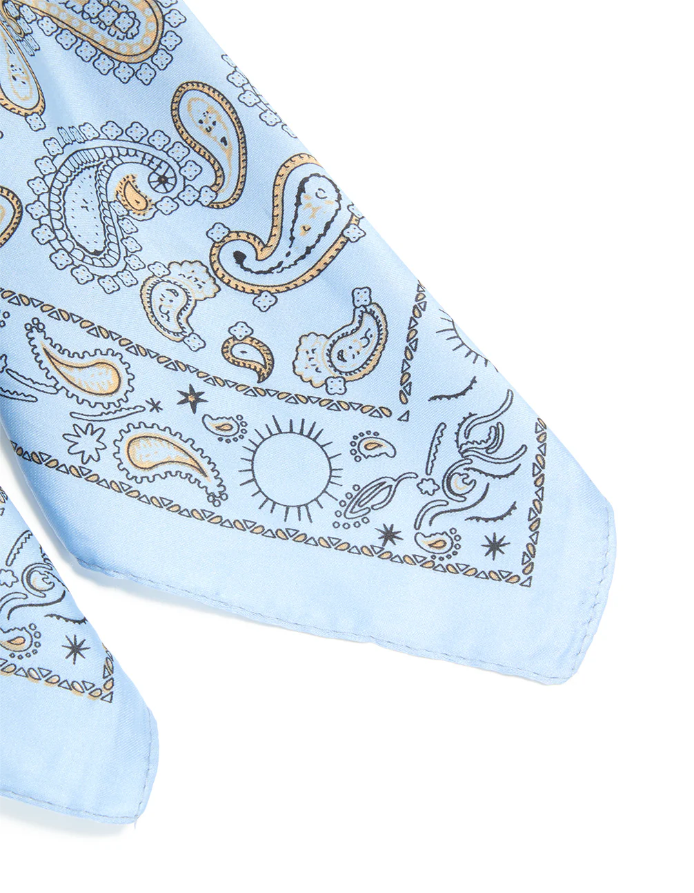 Light Blue Paisley Printed Fabric Scarf - Image 3