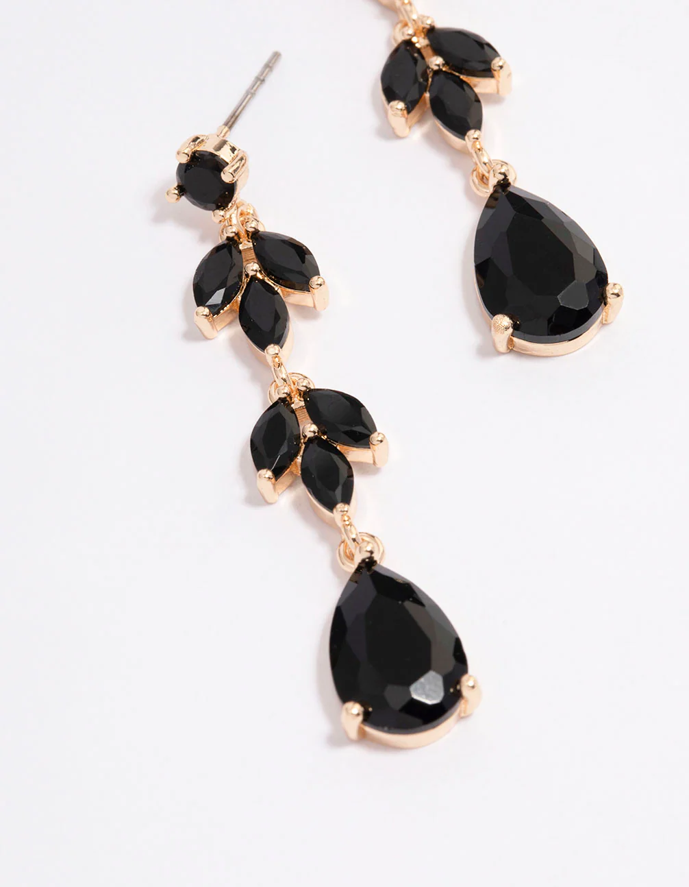 Gold Double Vine Teardrop Earrings - Image 2