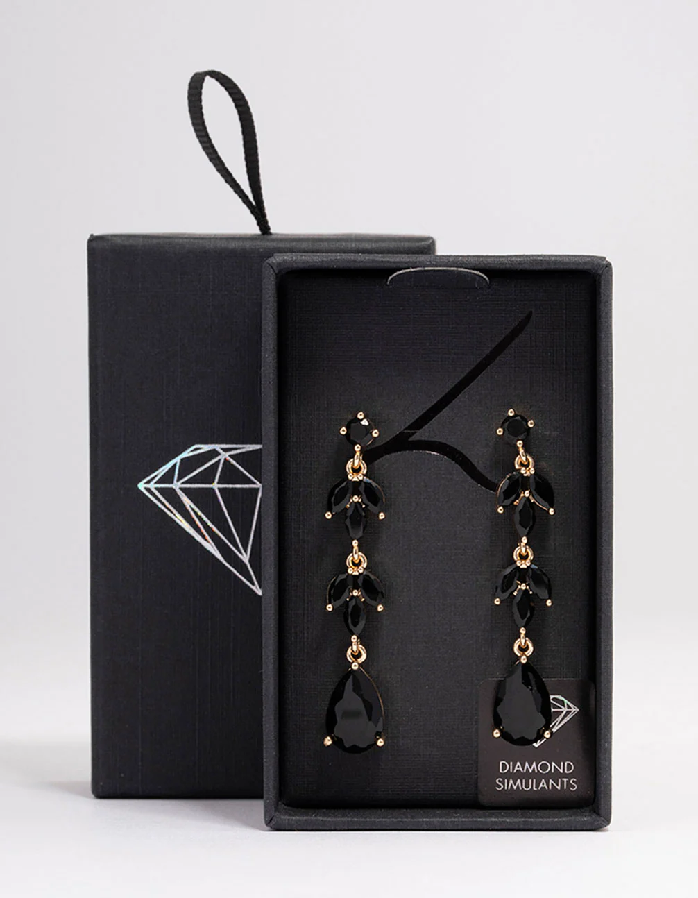 Gold Double Vine Teardrop Earrings - Image 3