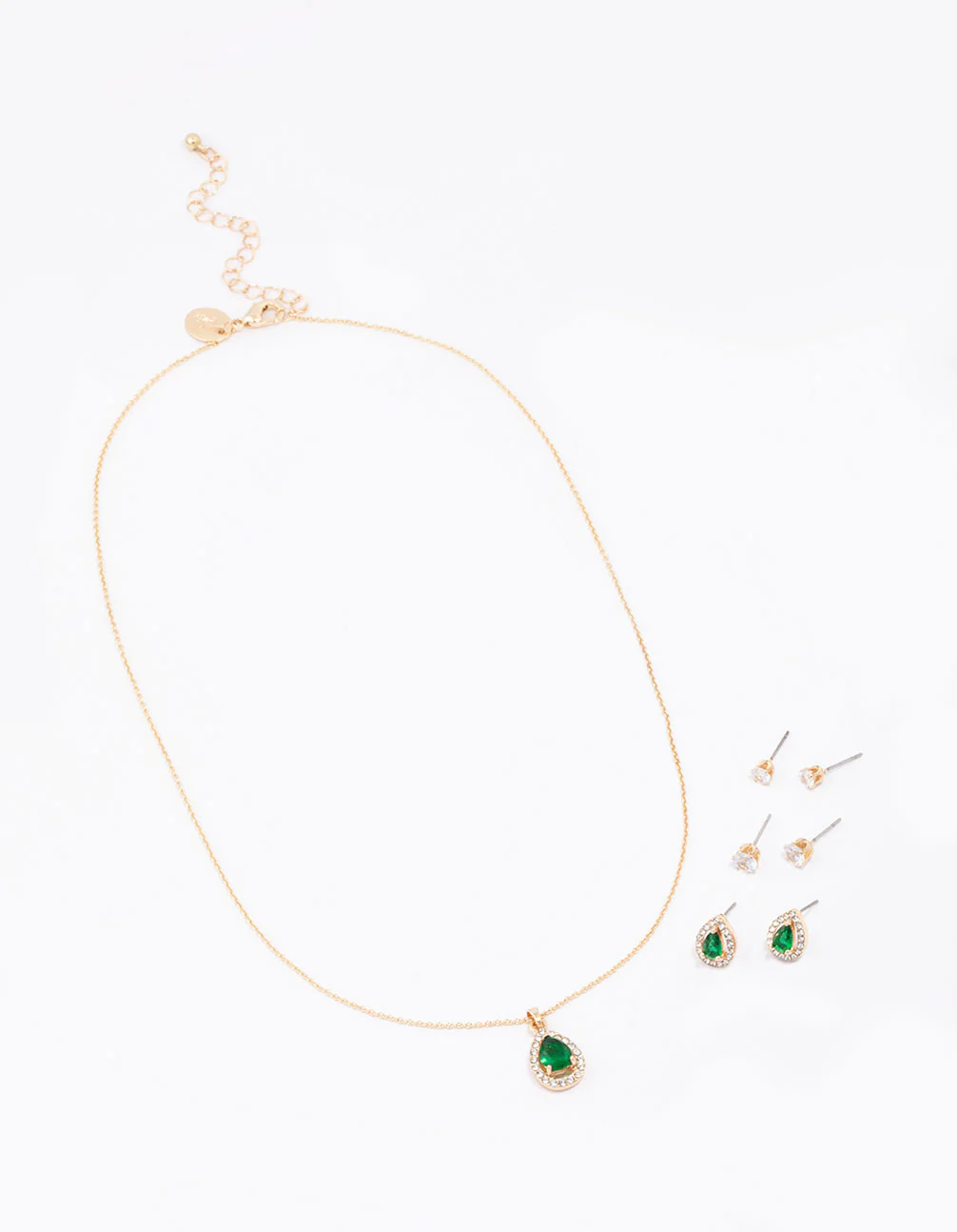 Gold Multi Pear Diamante Jewellery Set - Image 2