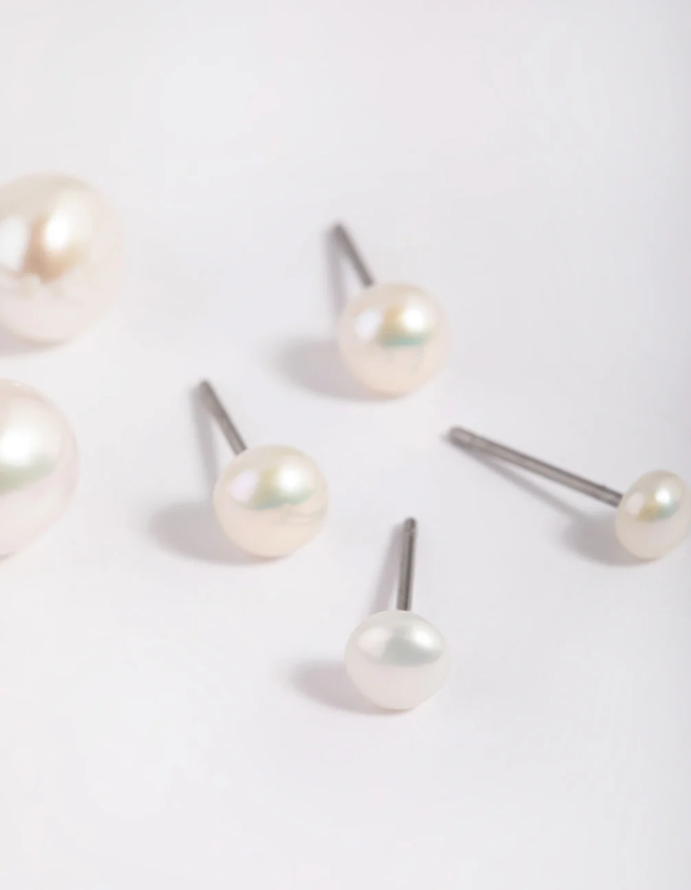 Gold Plated Ascending Pearl Earring Stack Pack - Image 3