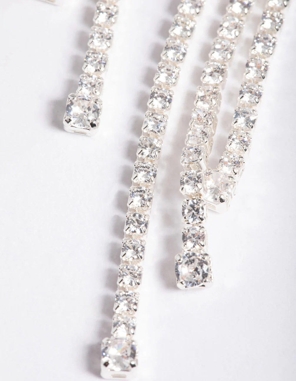 Silver PlatedCubic Zirconia Freshwater Pearl Cupchain Jacket Earring - Image 4
