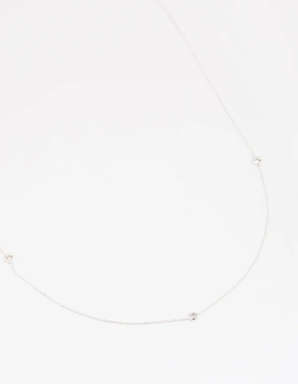 Silver Plated Brass Cubic Zirconia Fine Necklace