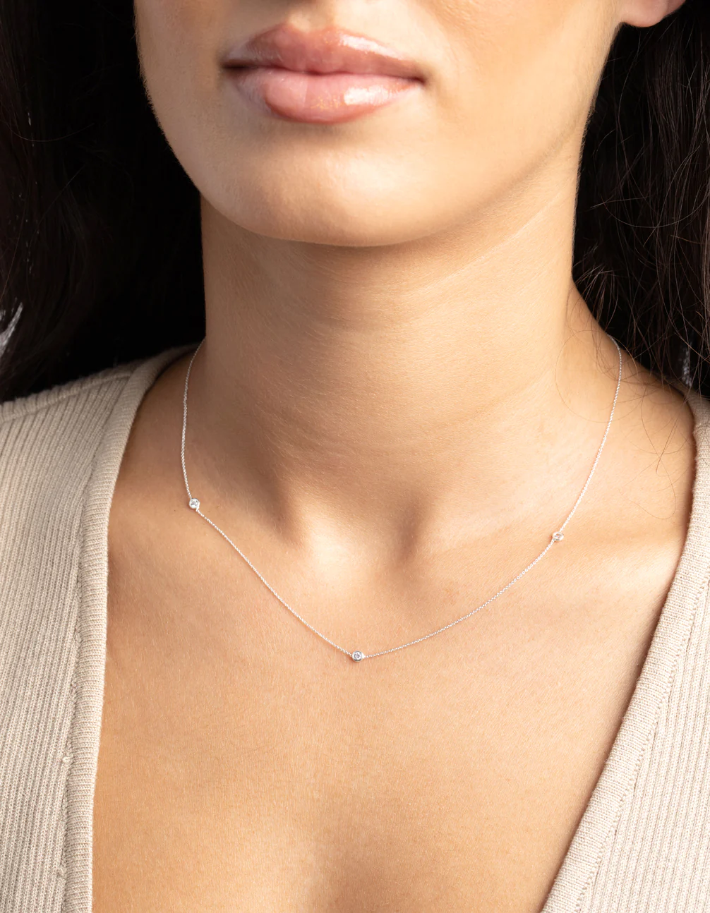 Silver Plated Brass Cubic Zirconia Fine Necklace - Image 2