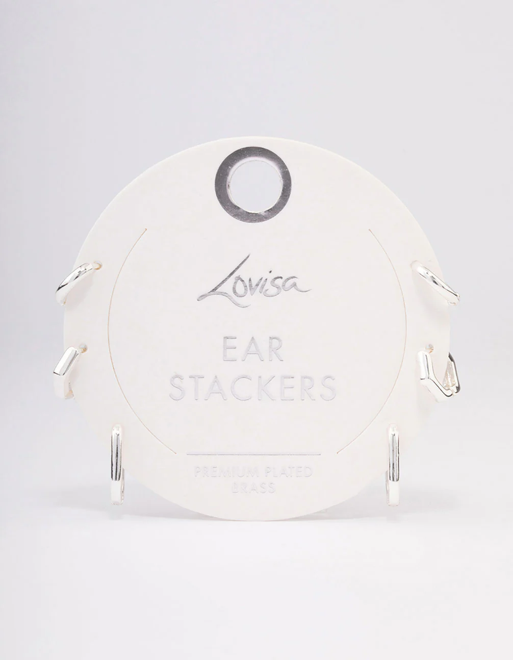 Silver Plated Brass Hexagon Hoop Earrings Pack - Image 3