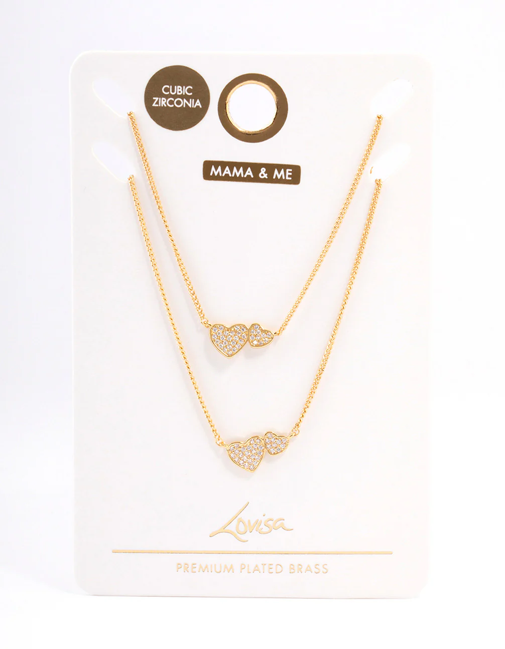 Gold Plated Cubic Zirconia Linked Hearts Necklace Pack - Image 3