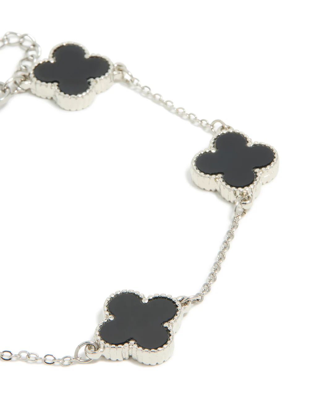 Mens Waterproof Stainless Steel Black Clovers Chain Bracelet - Image 4
