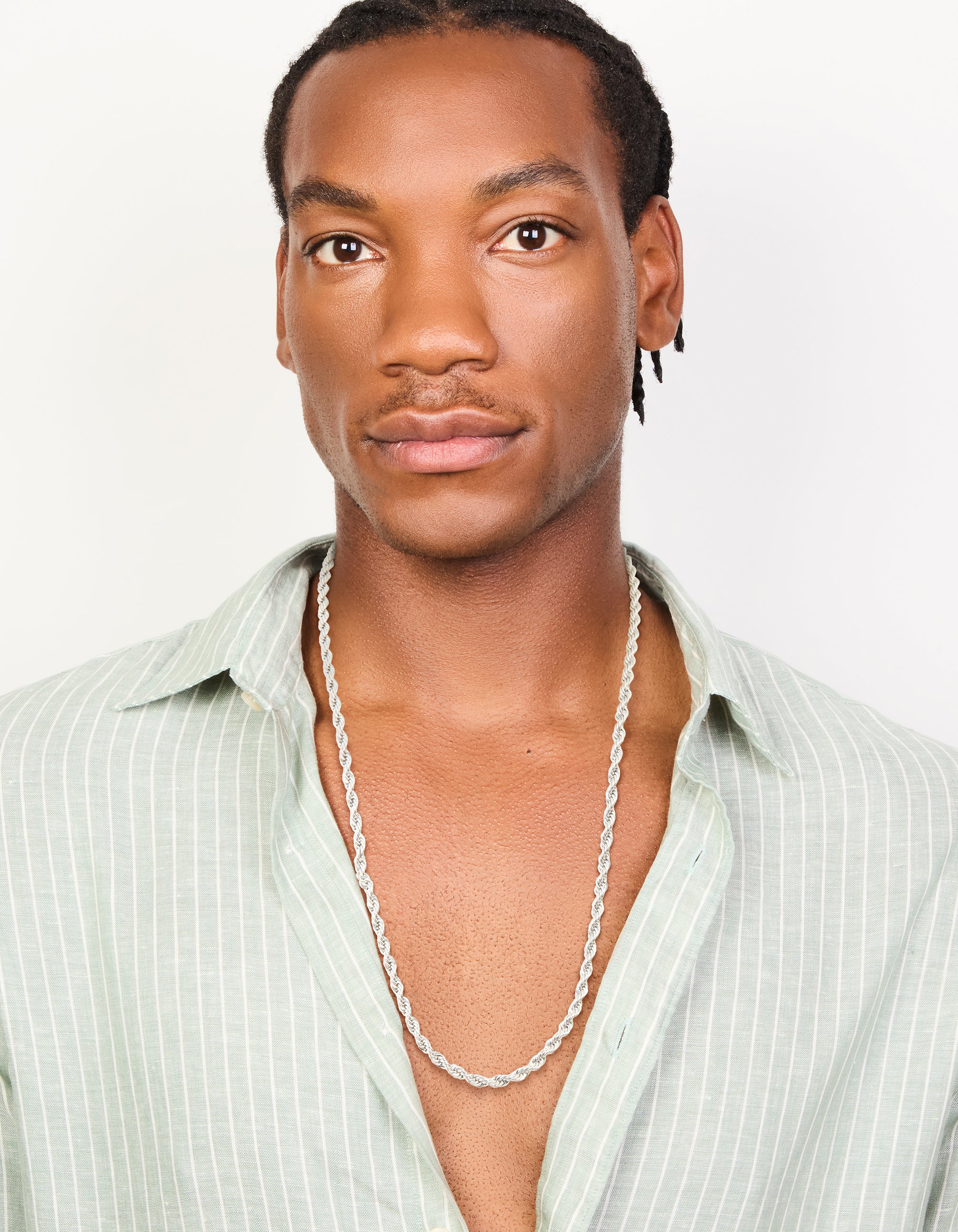 Mens Waterproof Stainless Steel Large Twist Chain Necklace - Image 3