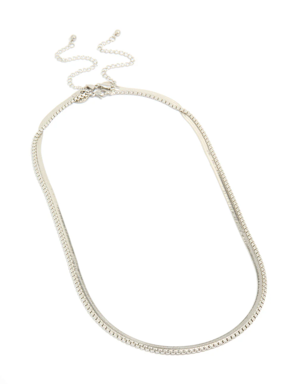 Mens Waterproof Stainless Steel Snake & Box Chain Necklaces 2-Pack - Image 2