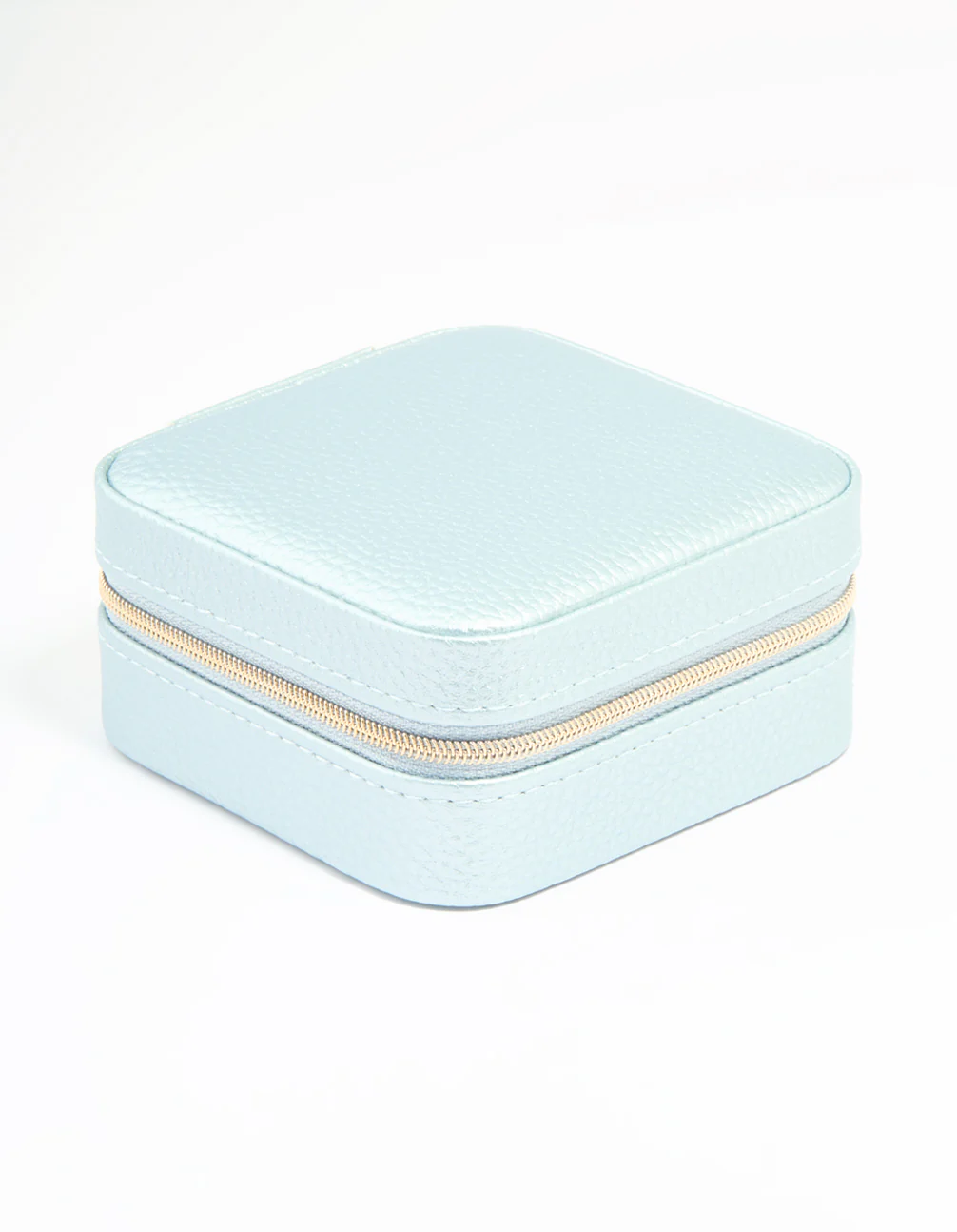 Metallic PU Leather Pebbled Square Jewellery Box - Image 3