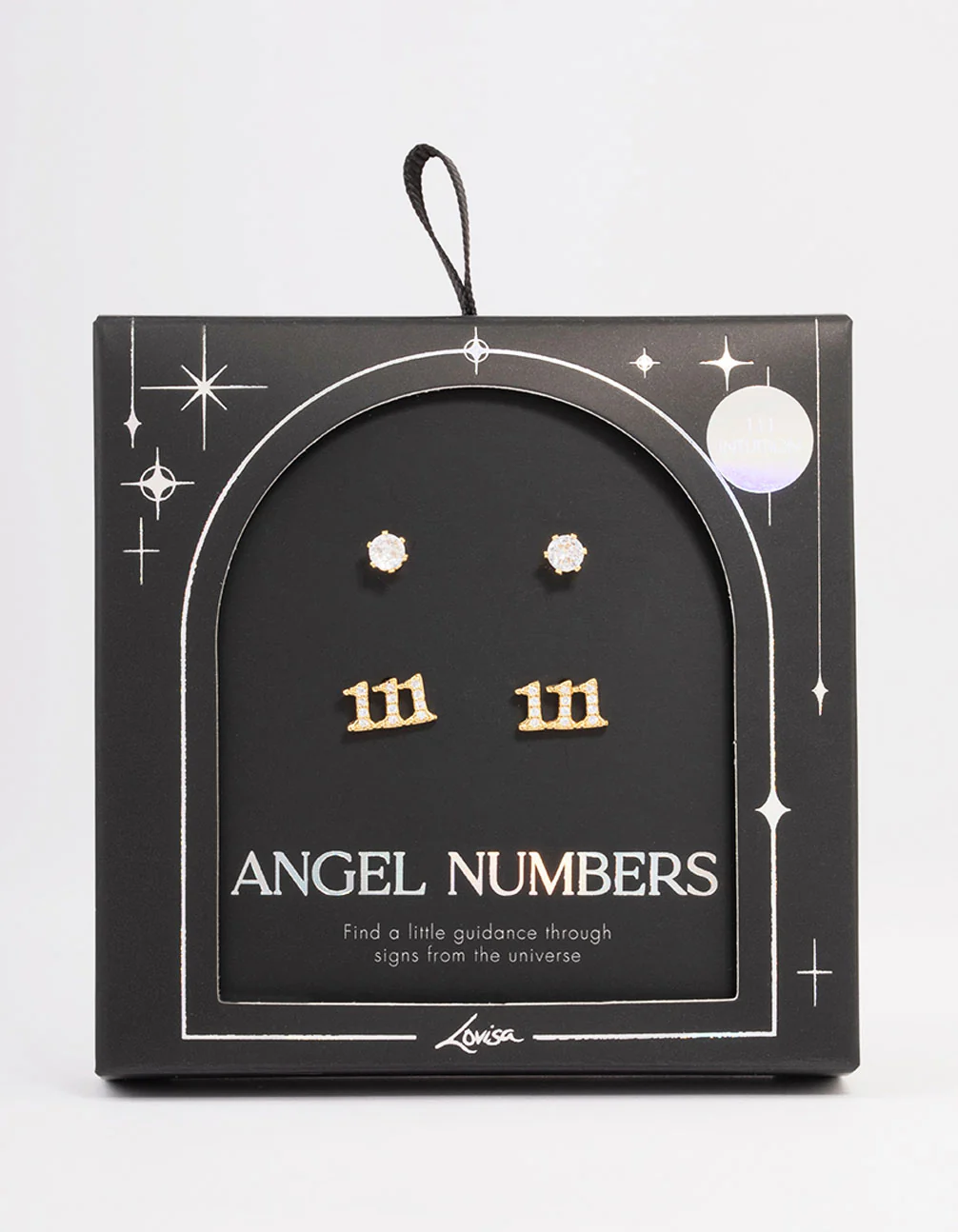 Gold Plated Cubic Zirconia Angel Number 111 Stud Earring Pack - Image 2