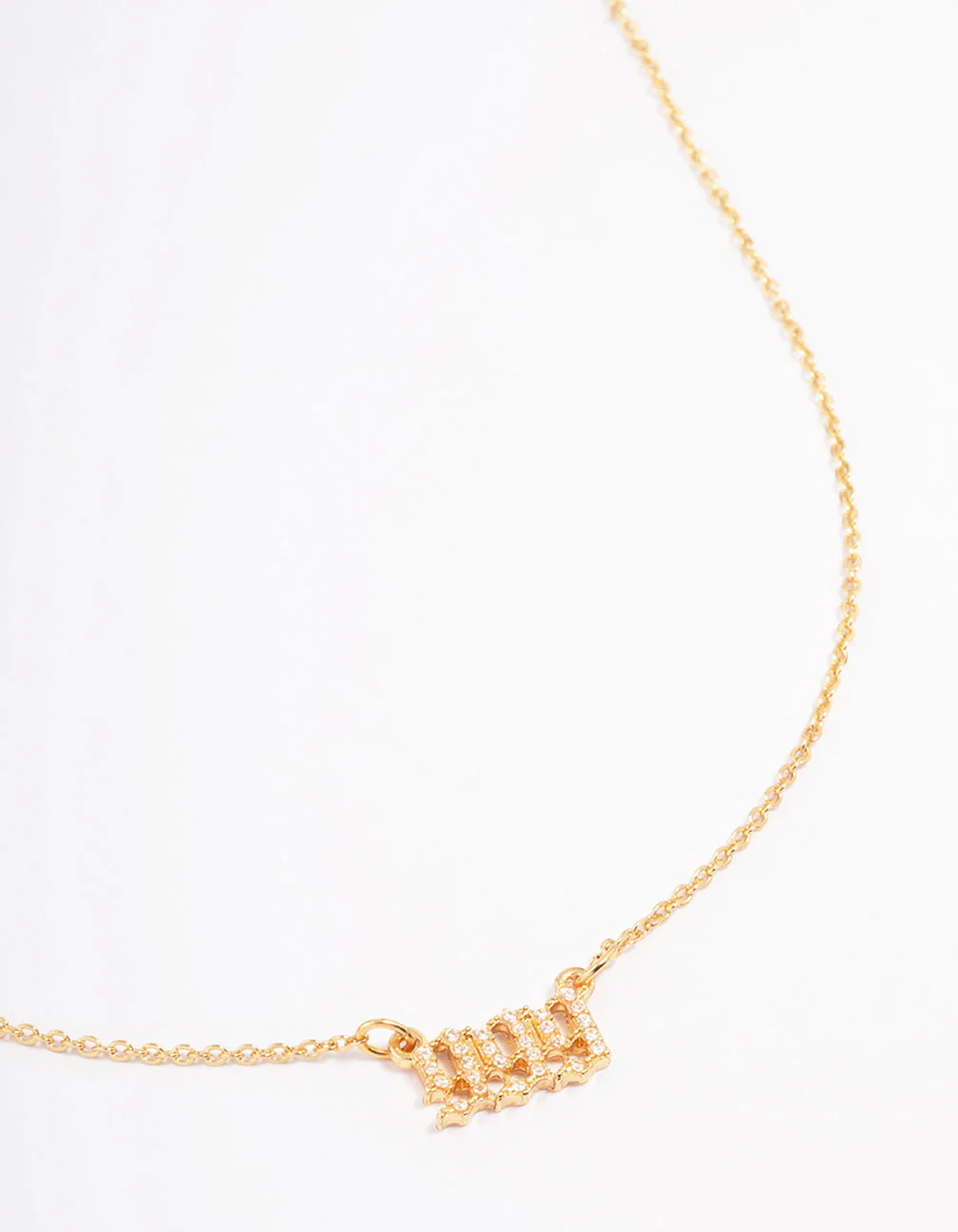 Gold Plated Cubic Zirconia 999 Angel Number Pendant Necklace