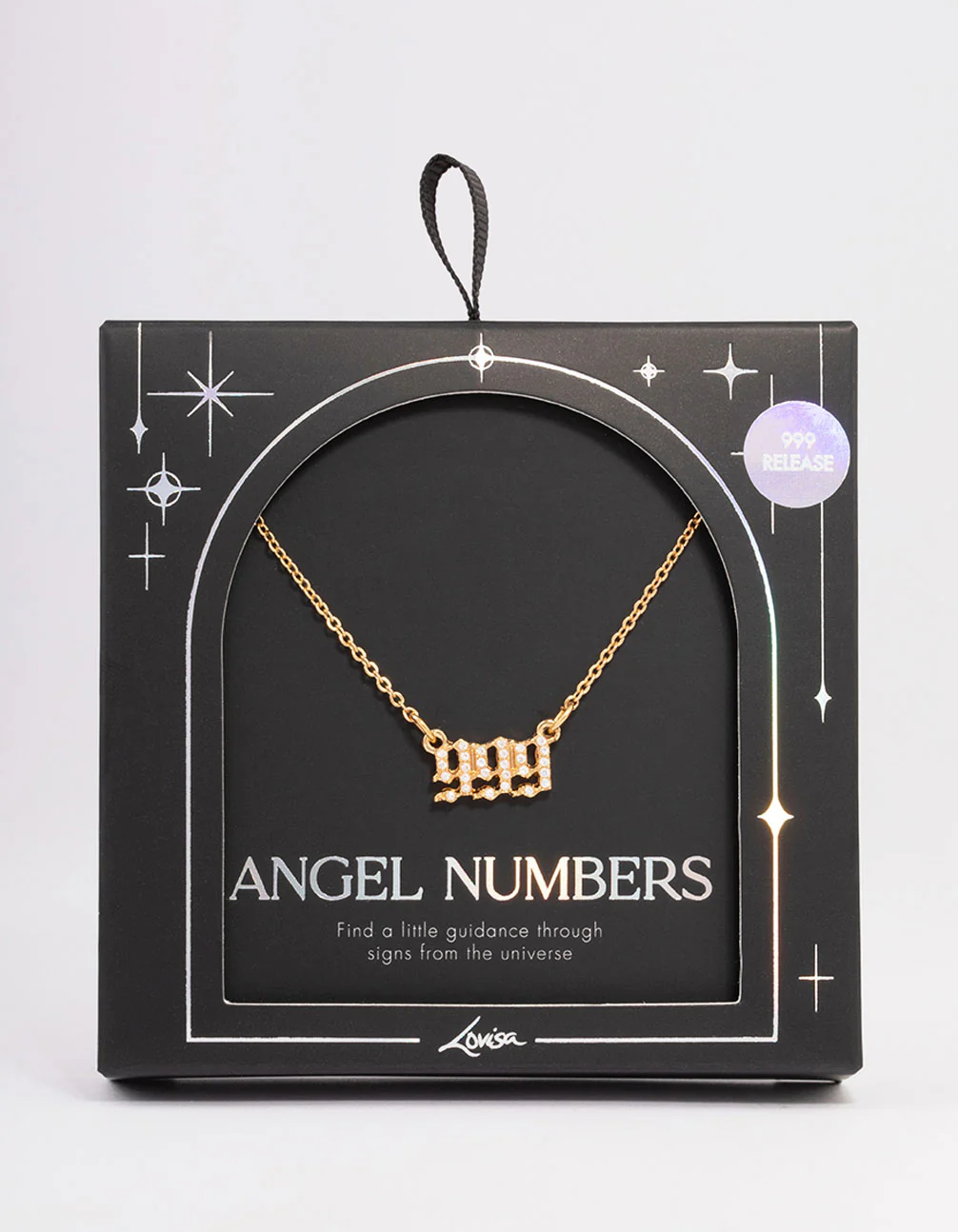 Gold Plated Cubic Zirconia 999 Angel Number Pendant Necklace - Image 2