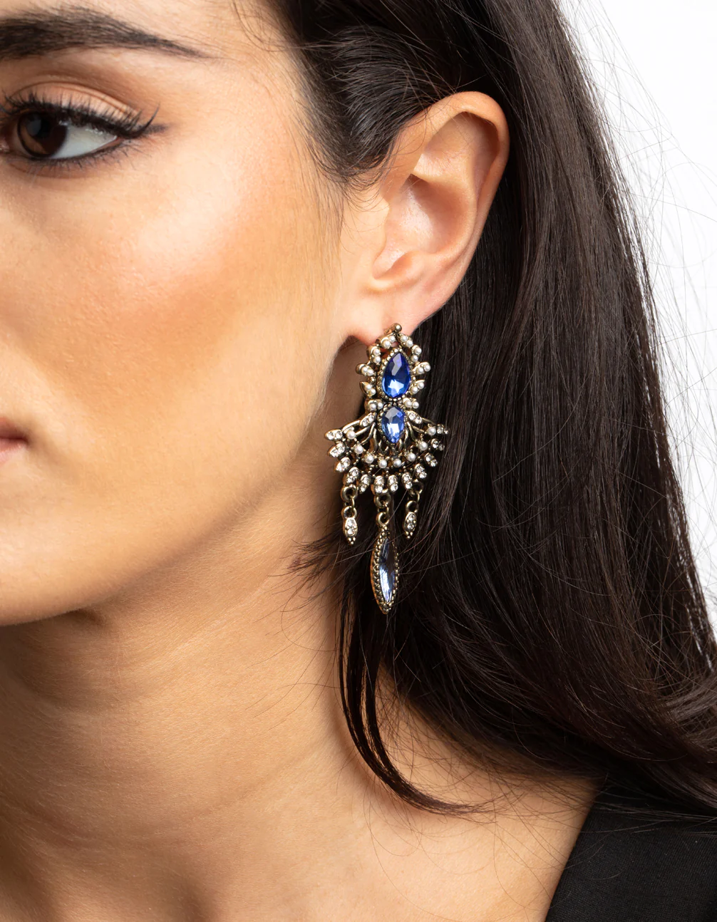 Antique Gold Vintage Drop Earrings - Image 2