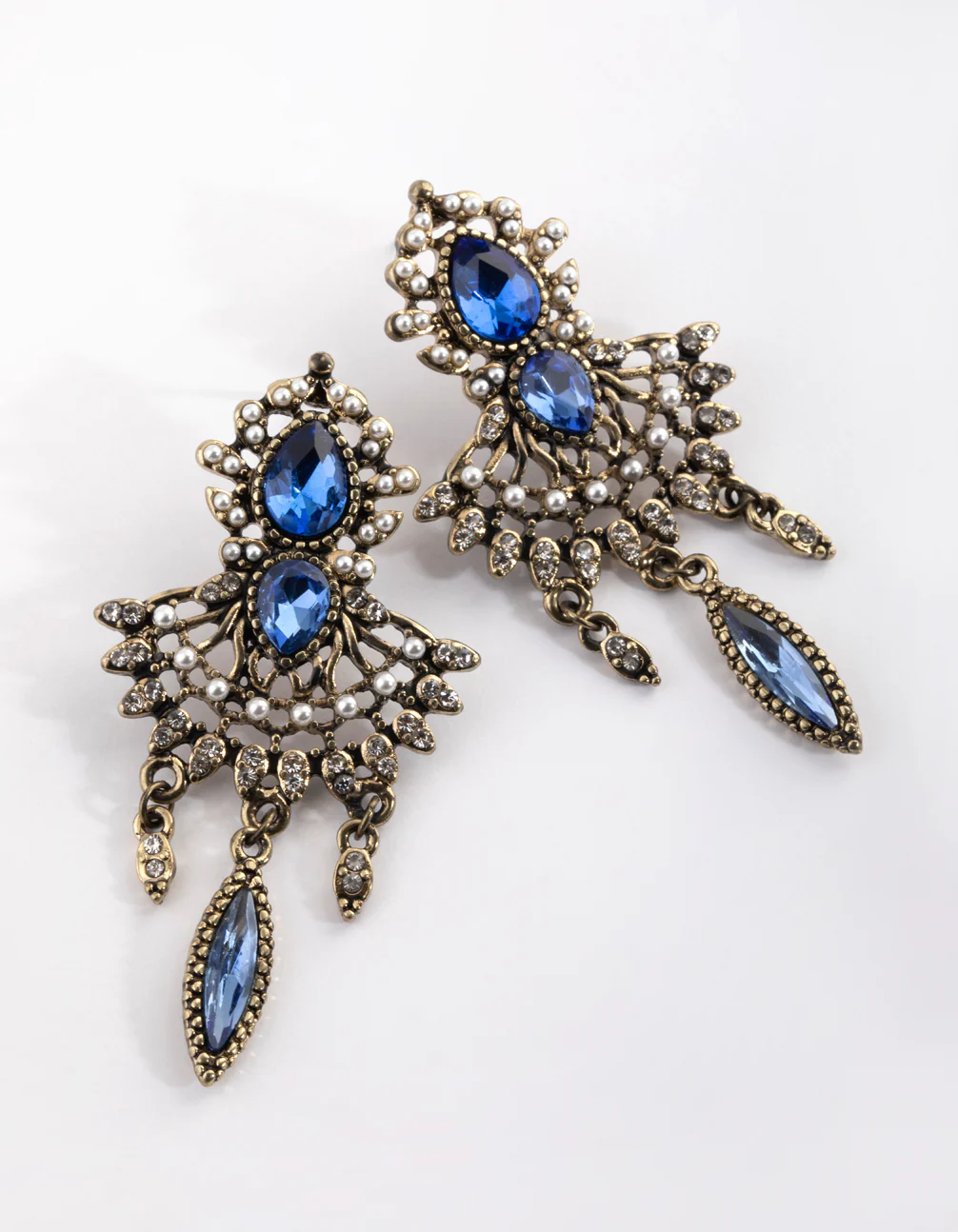 Antique Gold Vintage Drop Earrings - Image 3