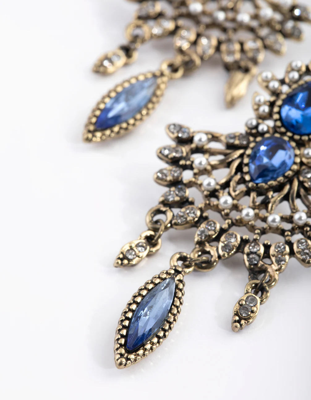 Antique Gold Vintage Drop Earrings - Image 4