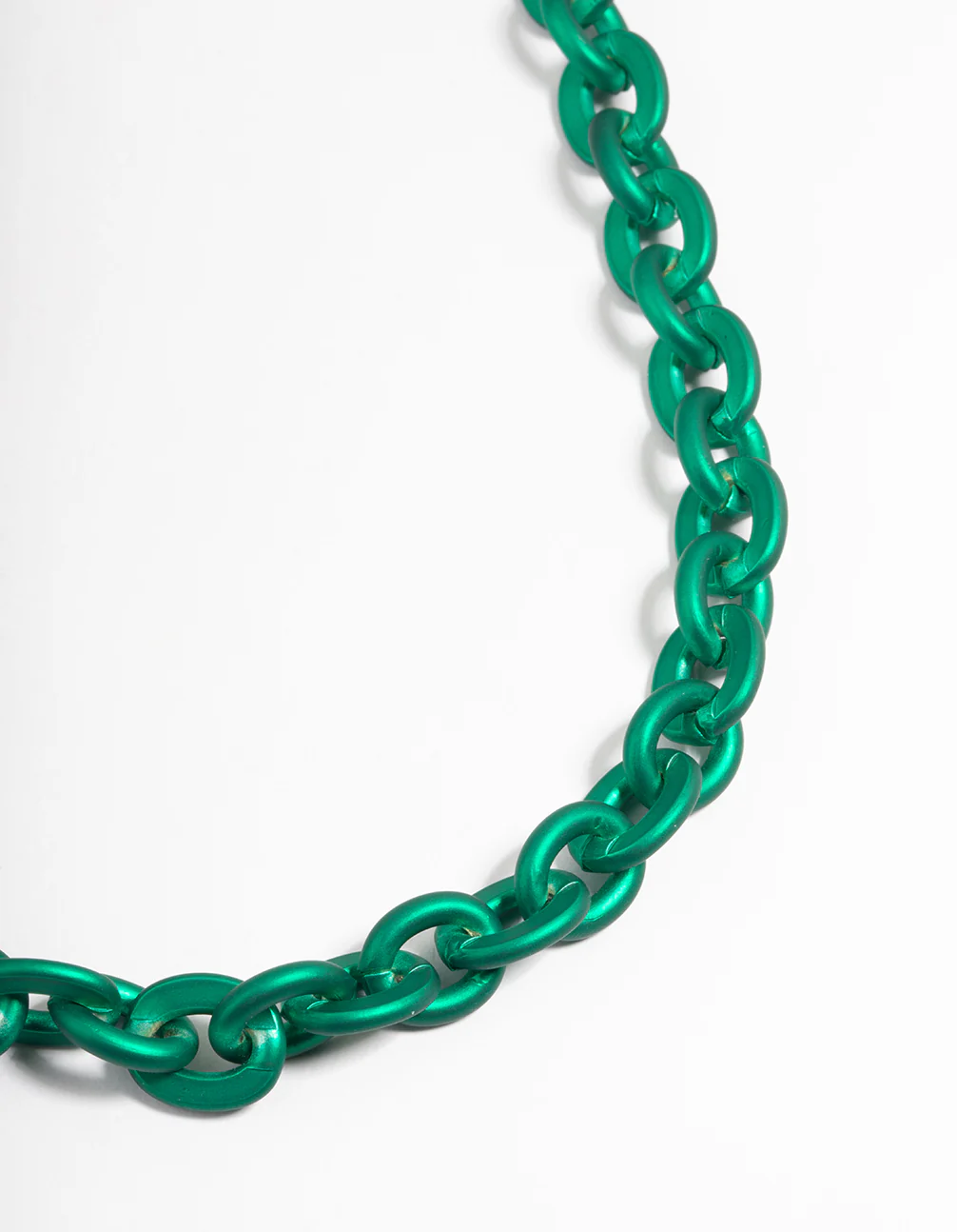 Green Metallic Coated Chain Necklace - Image 2