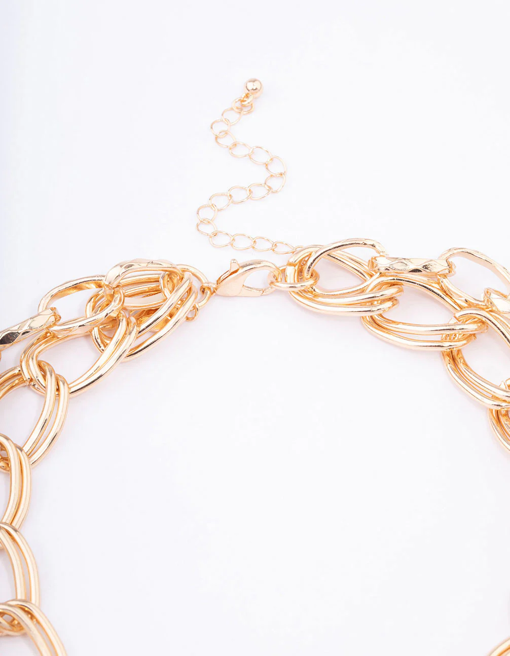 Gold Double Row Chunky Heart Necklace - Image 3