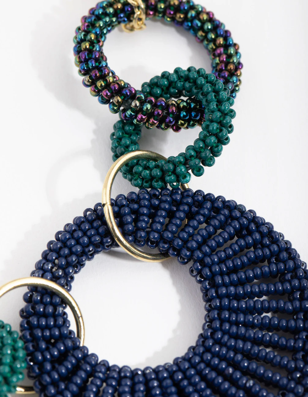 Bead Interlock Hoop Necklace - Image 3