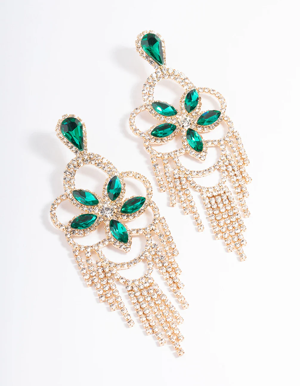 Gold Mini Statement Glam Drop Earrings - Image 2