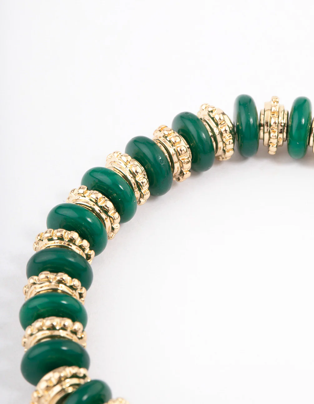 Gold Mixed Texture Disc Stretch Bracelet - Image 3