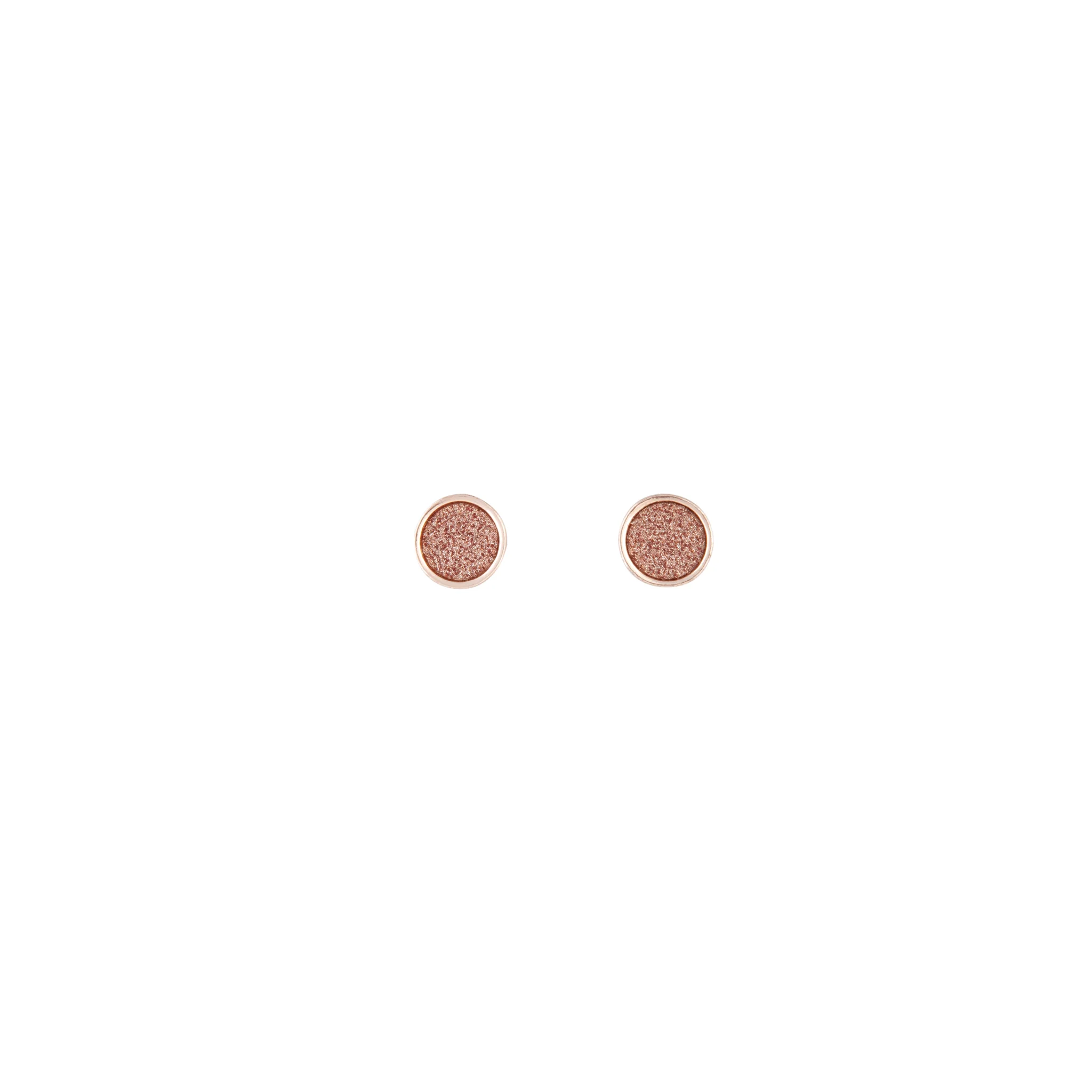 Pink Rose Gold Mini Round Glitter Studs - Image 2