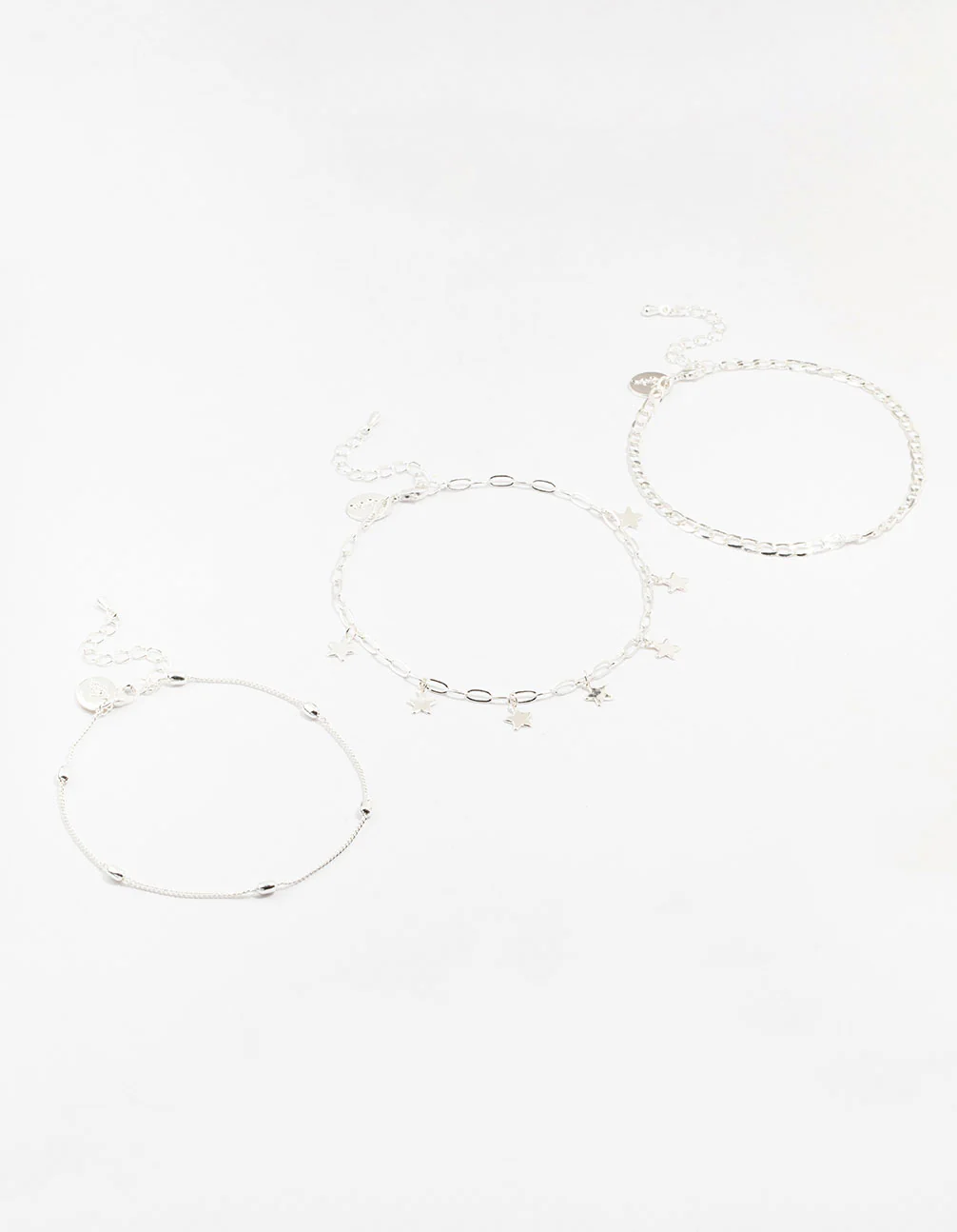 Mixed Chain Anklets 3-Pack