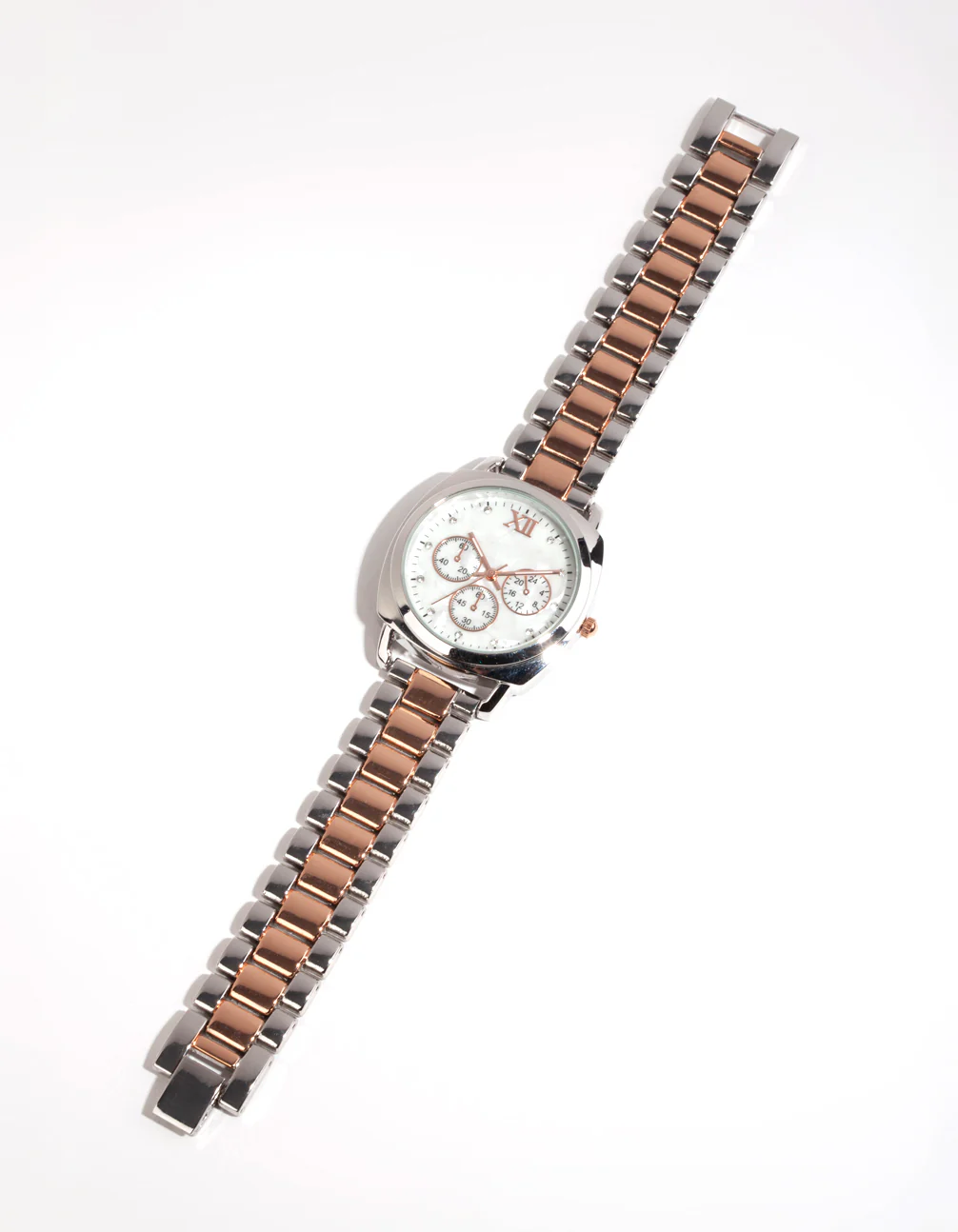 Silver Mix Metal Chain Link Watch - Image 2