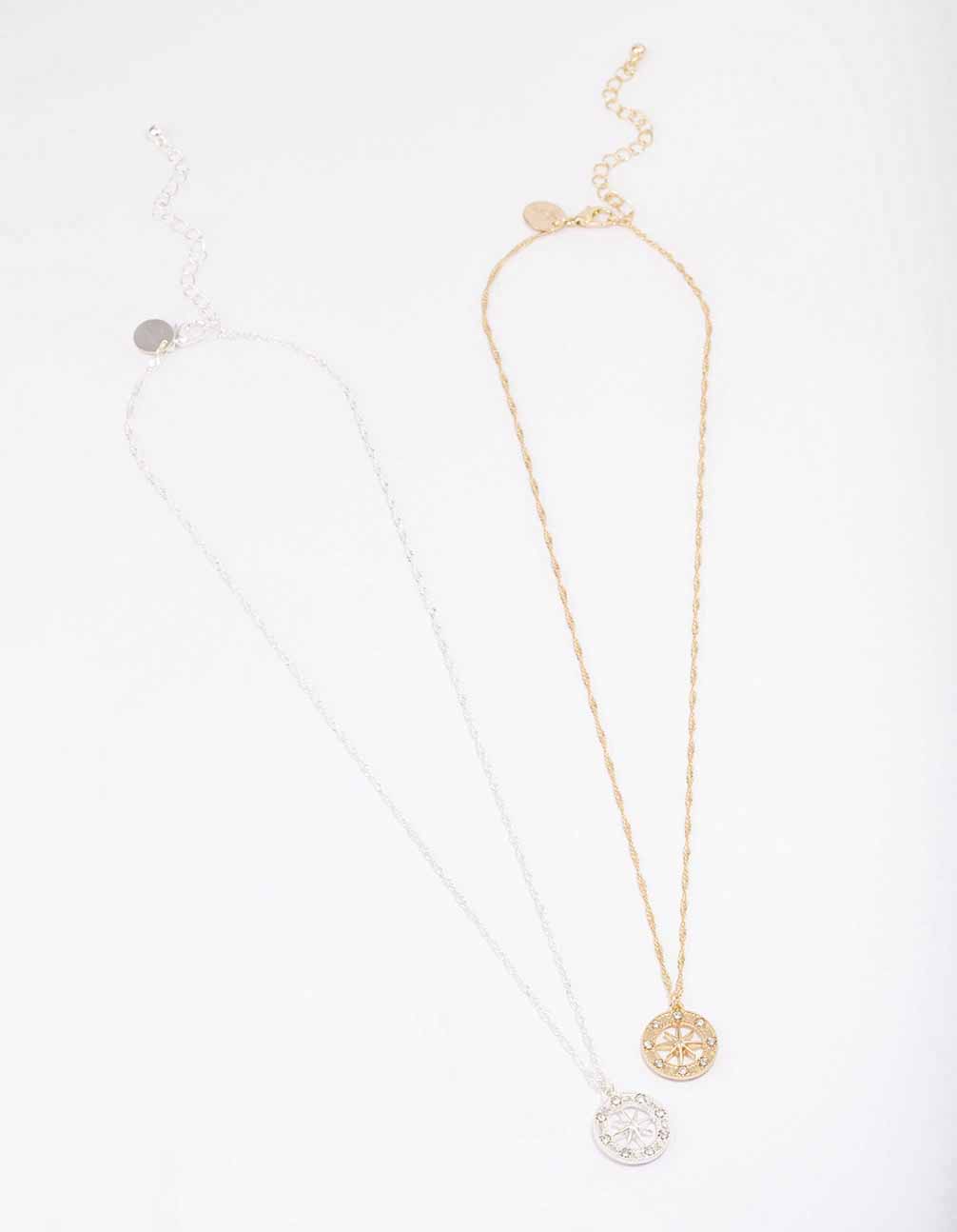 Mixed Metal Diamante Celestial Necklace Pack - Image 3