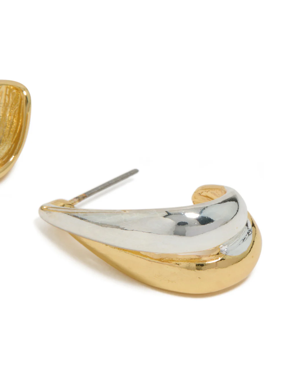 Mixed Metal Plated Layered Small Hoop Earrings - Image 5