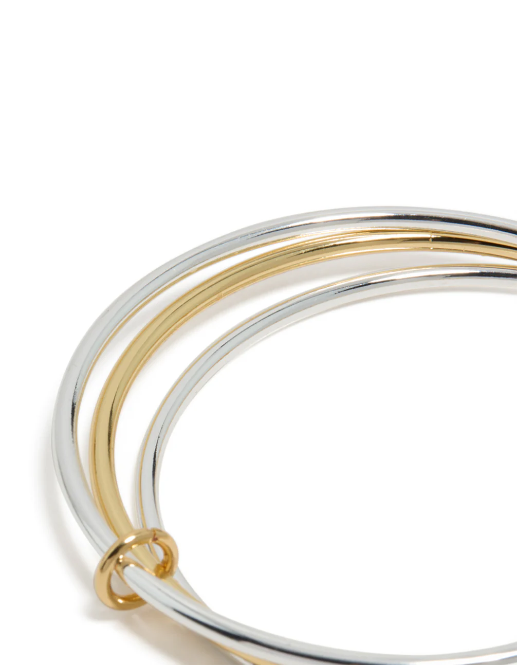 Mixed Metal Plated Linked Bangles - Image 3