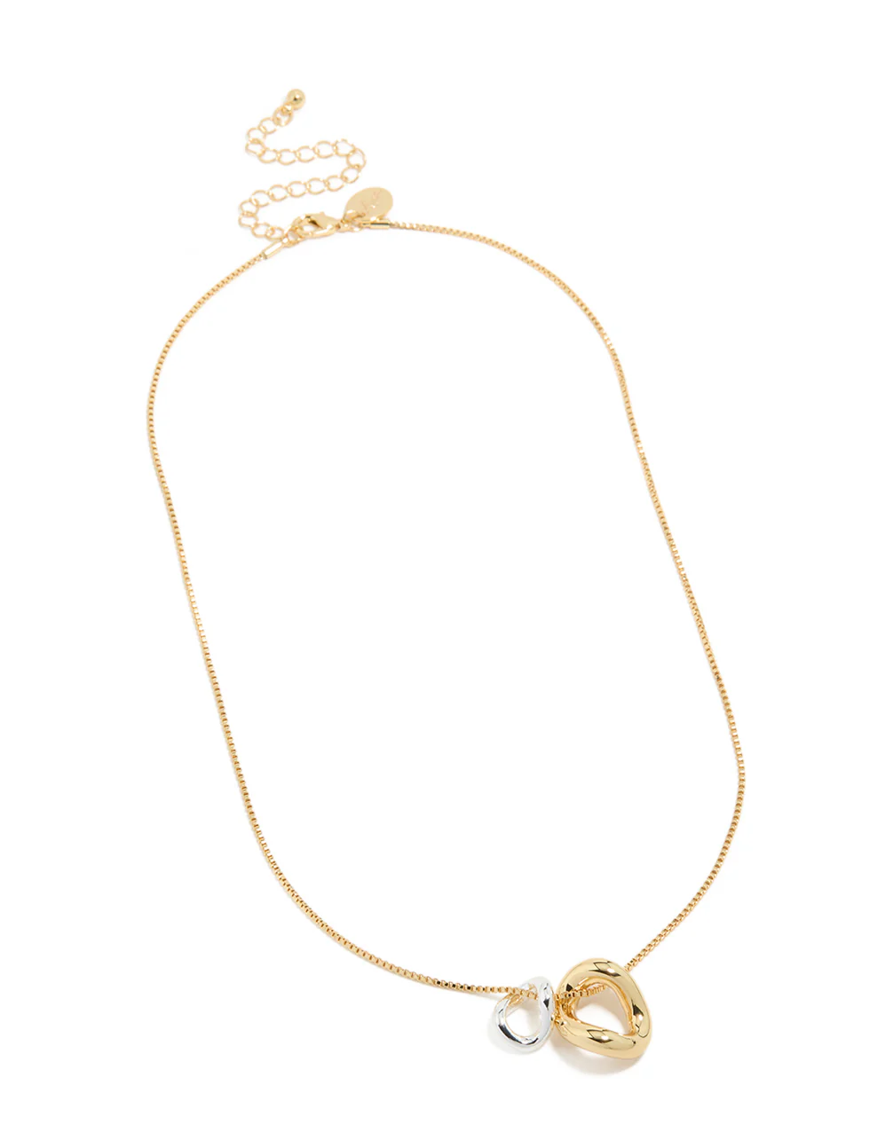 Mixed Metal Plated Small Swirl Pendant Necklace - Image 4