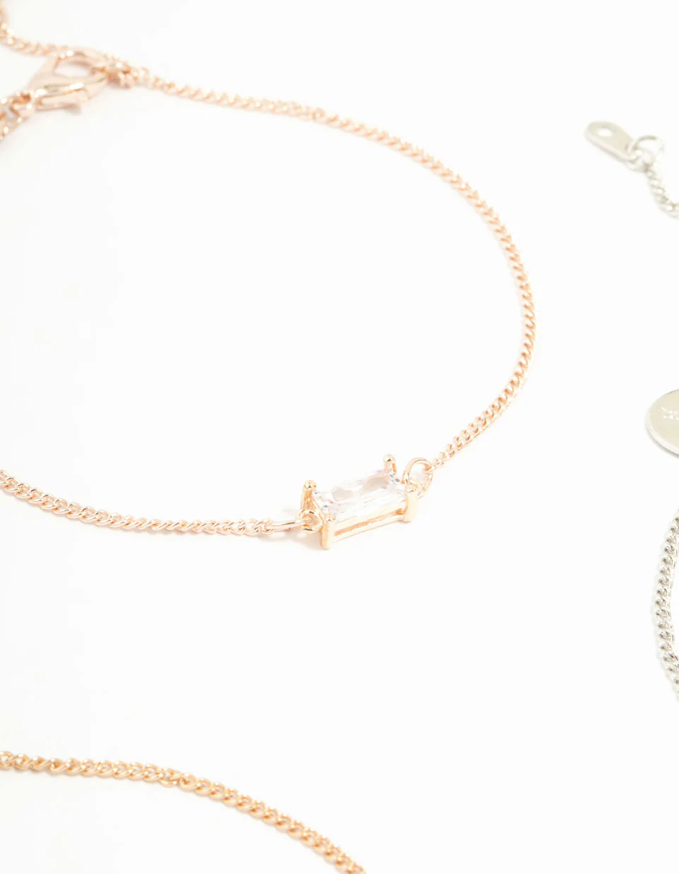Mixed Metals Cubic Zirconia Bracelets 3-Pack - Image 3
