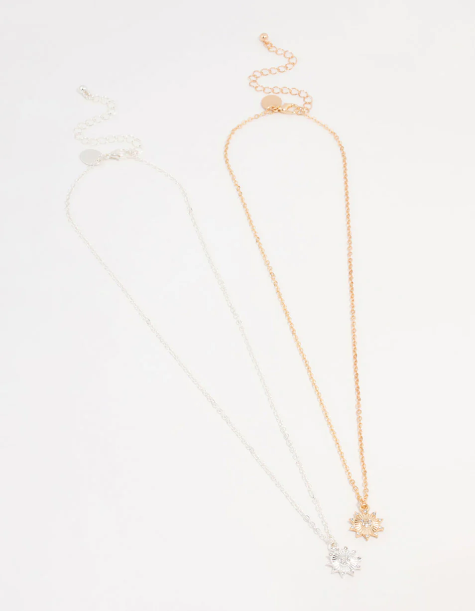 Mixed Metals Celestial Heart Necklaces 2-Pack - Image 2