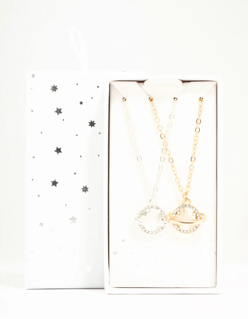 Mixed Metals Diamante Planets Necklaces 2-Pack - Image 2