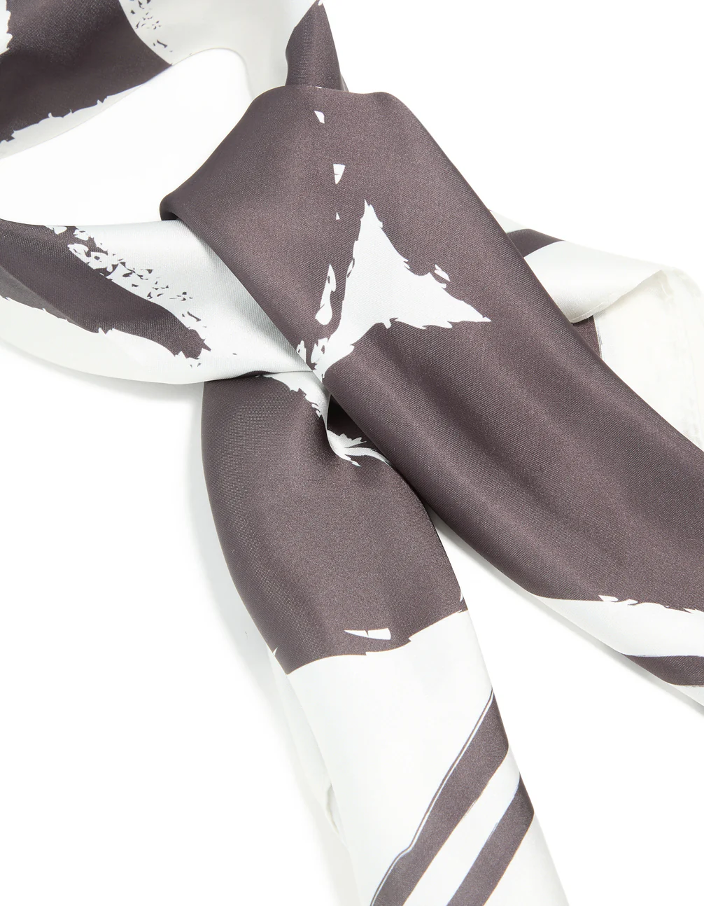 Monochrome Half Circle Fabric Scarf - Image 2