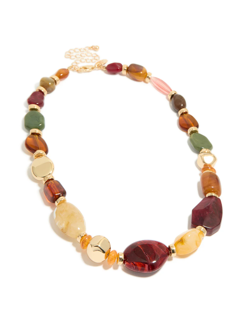 Multicoloured Beaded Organic Shape Graduating Necklace - Image 4