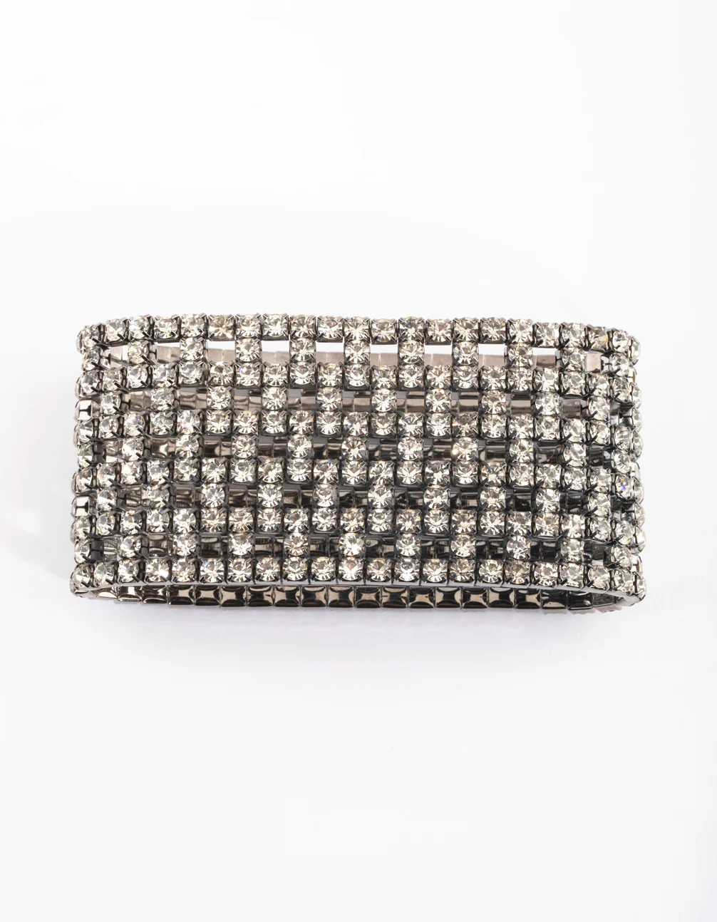 Gunmetal Diamante Mesh Bracelet - Image 3