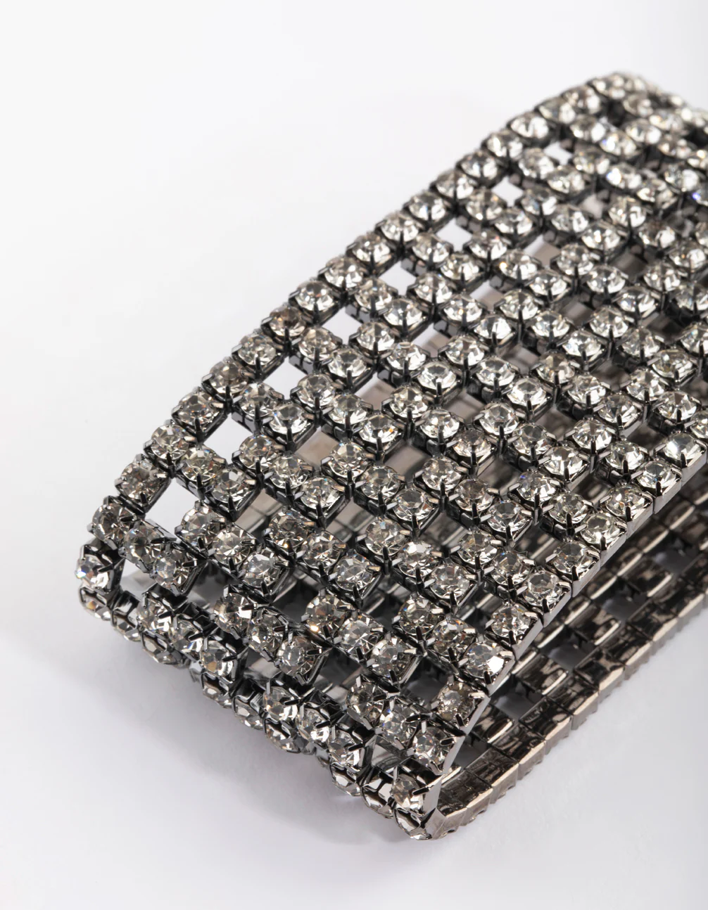 Gunmetal Diamante Mesh Bracelet - Image 4
