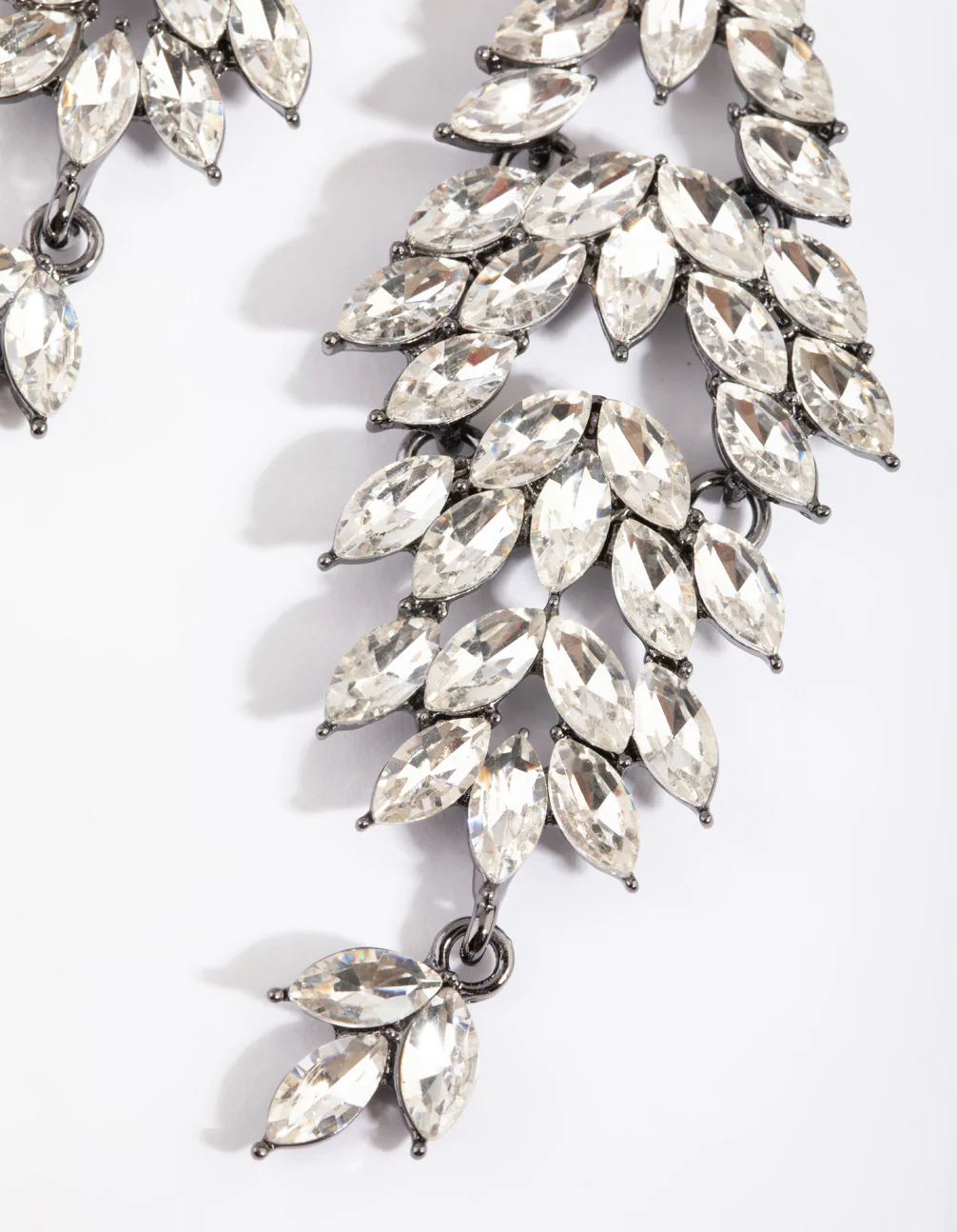 Gunmetal Navette Drop Earrings - Image 3