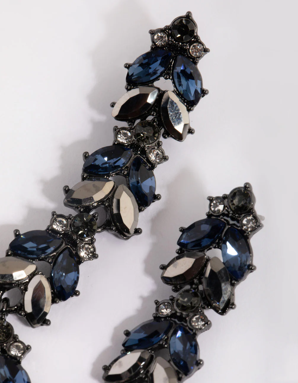 Gunmetal Navette Drop Earrings - Image 2