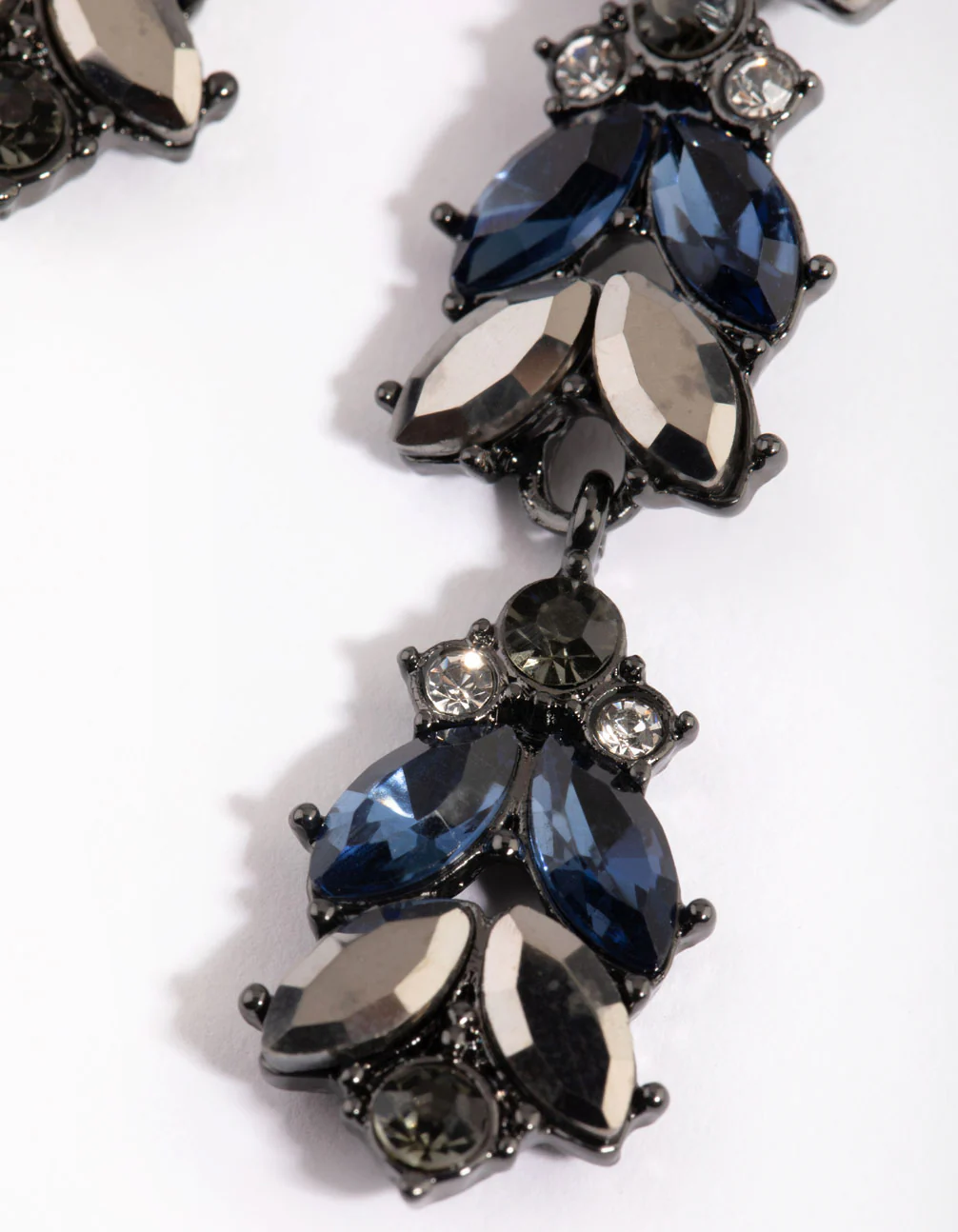 Gunmetal Navette Drop Earrings - Image 3