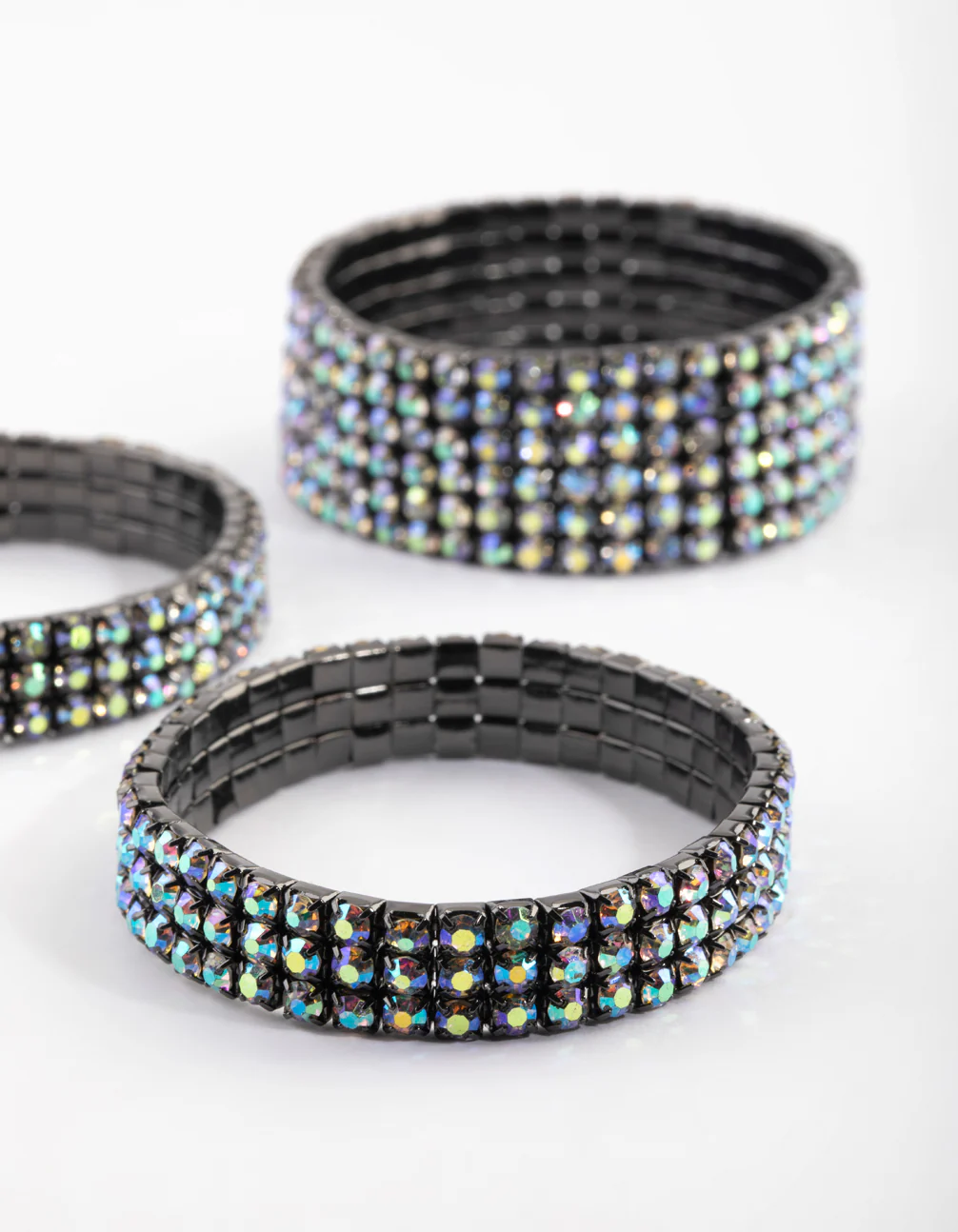 Gunmetal Diamante Bracelet Pack - Image 2
