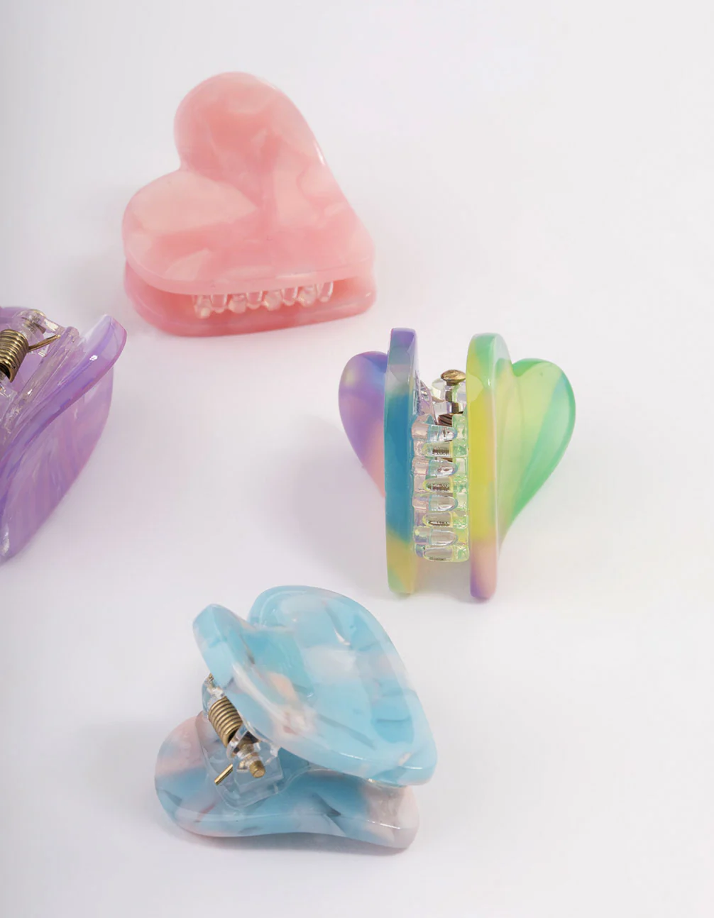 Acrylic Heart Multi Claw Clip Pack - Image 2