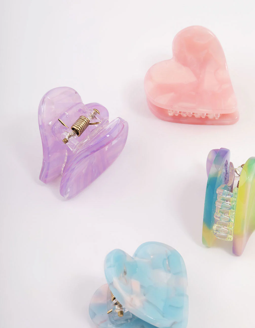 Acrylic Heart Multi Claw Clip Pack - Image 3