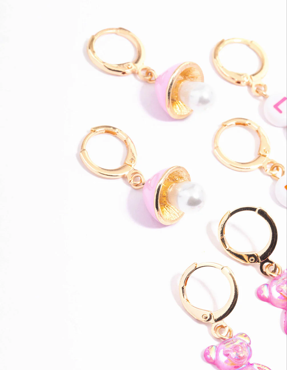Pink Love Gummy Stacker Earrings - Image 2