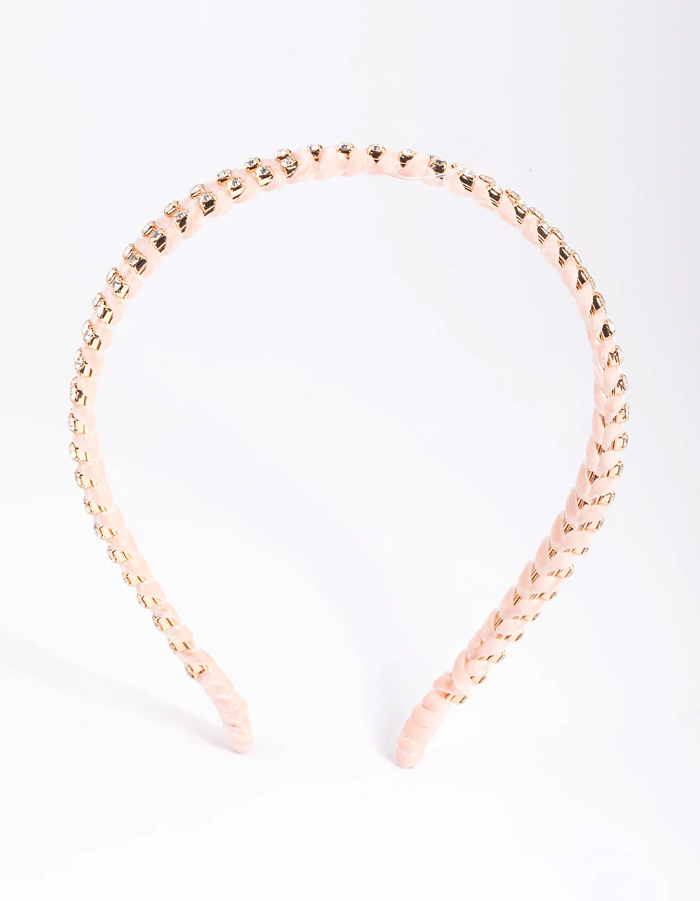Blush Diamante Crossover Headband - Image 4