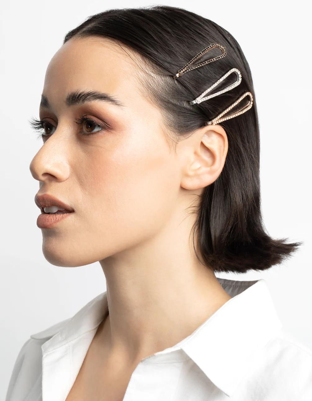 Mixed Metal Diamante Slide Clips - Image 2